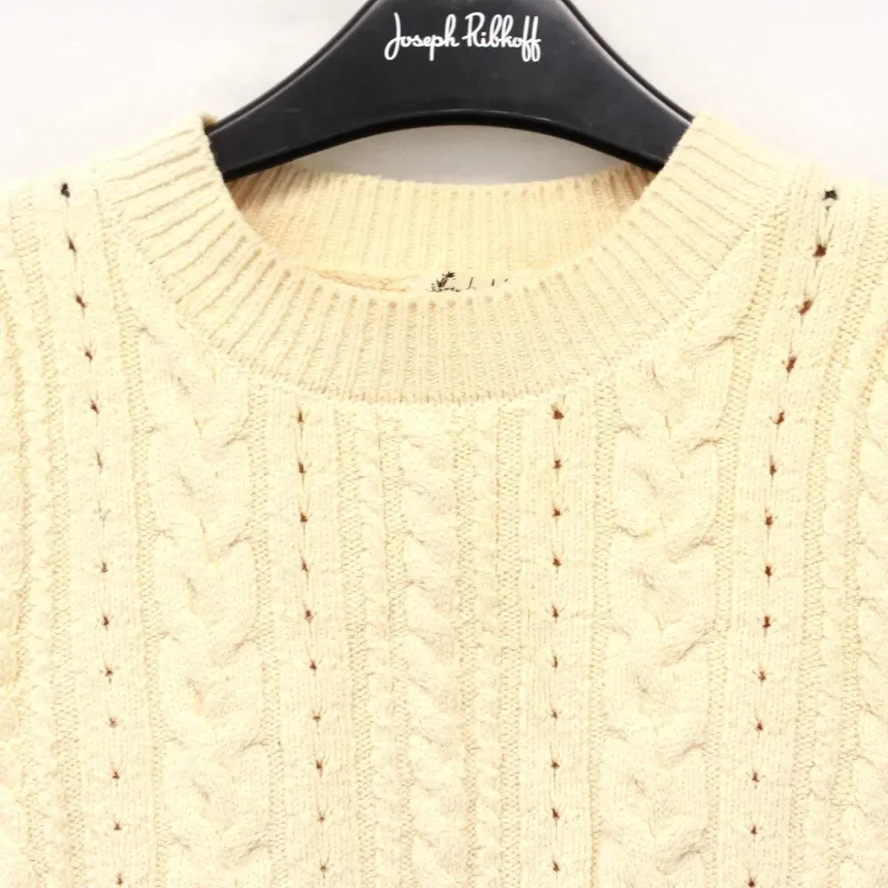 Free People Intimately Crop Top Beige Cable Knit Sweater XS Cozy Winter